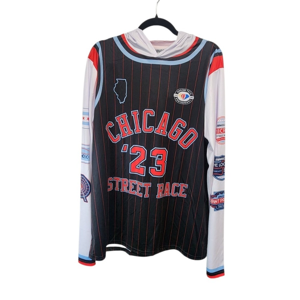 NASCAR Chicago Street Race Hoodie Mens XL Pullover Long Sleeve Jersey